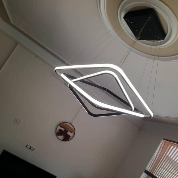 لوستر مافریز مدل مدرن مربع سه حلقه spb360