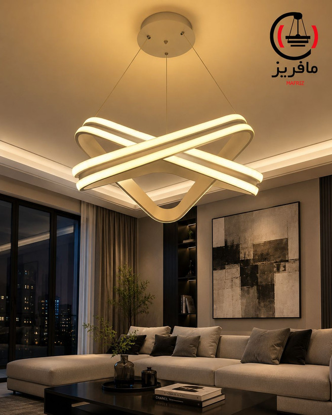لوستر مدرن مافریز مدل ستاره سه لاین TN3-250 | آویز مثلثی ریموتدار